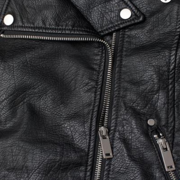 H&M Biker Vegan Leather Jacket XXS NWT - Picture 3 of 4